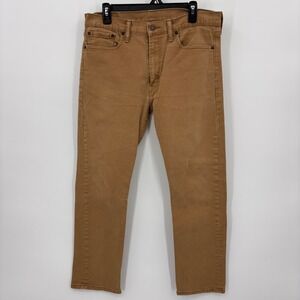 Levis 513 Slim Straight Mens 34x30 Brown Excellent Tobacco Twill Pants